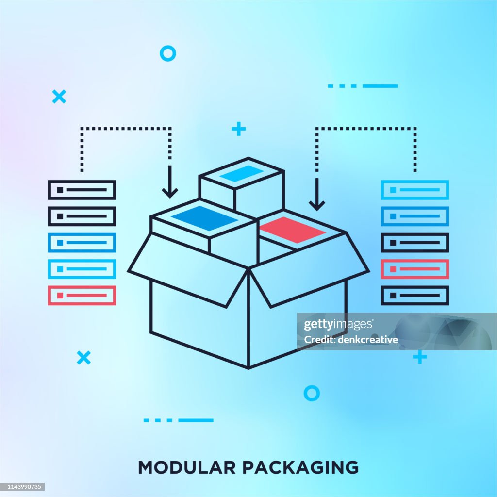 Modular Software Programming Outline Vector Graphic Concept High-Res ...