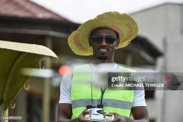 Participant takes the first drone flight training by the World Food Programme for humanitarian and development work in Ethiopia on May 15 in Addis...