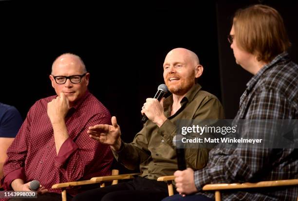 Michael Price, Bill Burr and Todd VanDerWerff speak onstage at the Netflix Adult Animation Q&A and Reception on April 20, 2019 in Hollywood,...