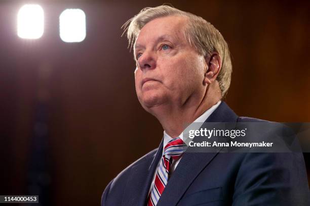 Senate Judiciary Chairman Lindsey Graham, ., speaks at a news conference proposing legislation to address the crisis at the southern border at the...