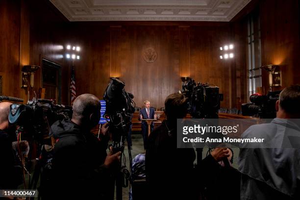 Senate Judiciary Chairman Lindsey Graham, ., speaks at a news conference proposing legislation to address the crisis at the southern border at the...