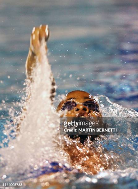 El nadador de Barbados Alfred Neckles compite en la categoria 100 metros espalda en la que obtiene la medalla de oro en Cartagena, Colombia, el 21 de...