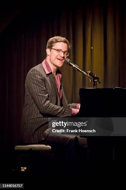 German singer and musician Bodo Wartke performs during a concert at the BKA-Theater on May 15, 2019 in Berlin, Germany.