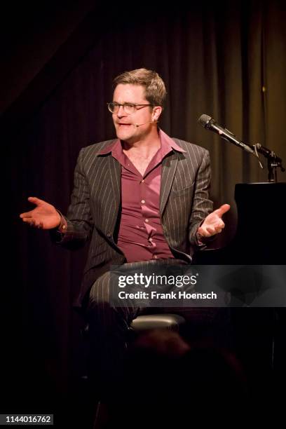 German singer and musician Bodo Wartke performs during a concert at the BKA-Theater on May 15, 2019 in Berlin, Germany.