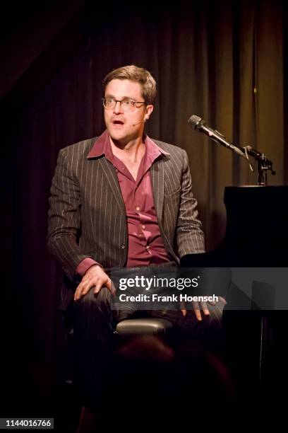 German singer and musician Bodo Wartke performs during a concert at the BKA-Theater on May 15, 2019 in Berlin, Germany.