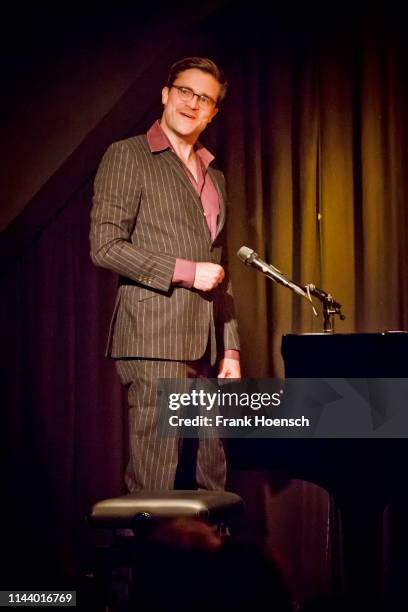 German singer and musician Bodo Wartke performs during a concert at the BKA-Theater on May 15, 2019 in Berlin, Germany.