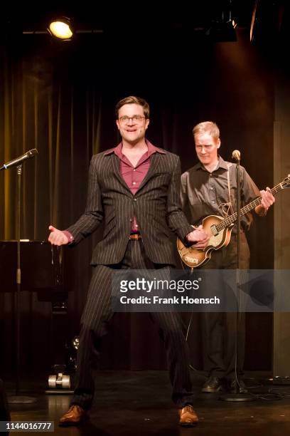 German singer and musician Bodo Wartke performs during a concert at the BKA-Theater on May 15, 2019 in Berlin, Germany.