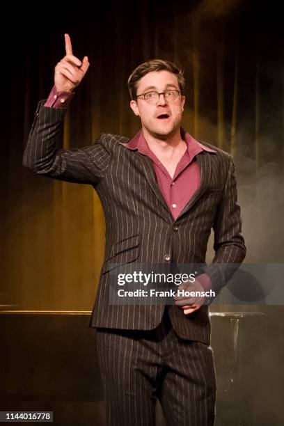 German singer and musician Bodo Wartke performs during a concert at the BKA-Theater on May 15, 2019 in Berlin, Germany.