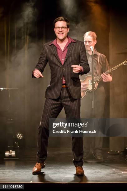 German singer and musician Bodo Wartke performs during a concert at the BKA-Theater on May 15, 2019 in Berlin, Germany.