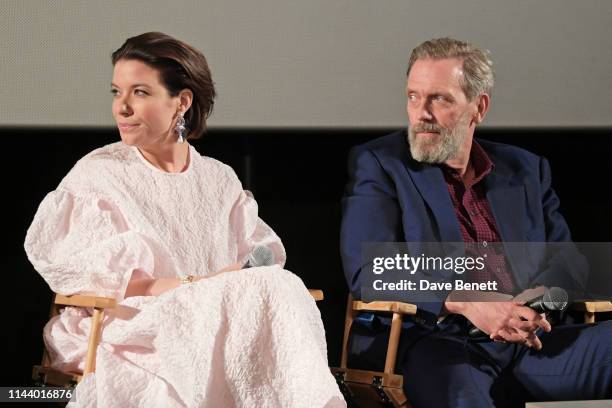 Tessa Ferrer and Hugh Laurie attend the London Premiere of new Channel 4 show "Catch-22", based on Joseph Heller's novel of the same name, at Vue...