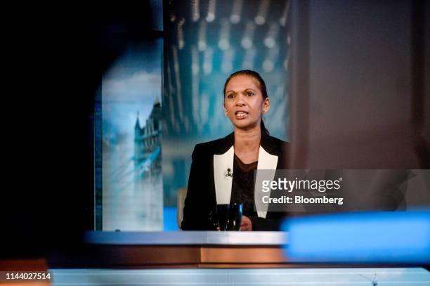 Gina Miller, founding partner of SCM Private LLP, speaks during a Bloomberg Television interview on the sidelines of an Equality Summit at...