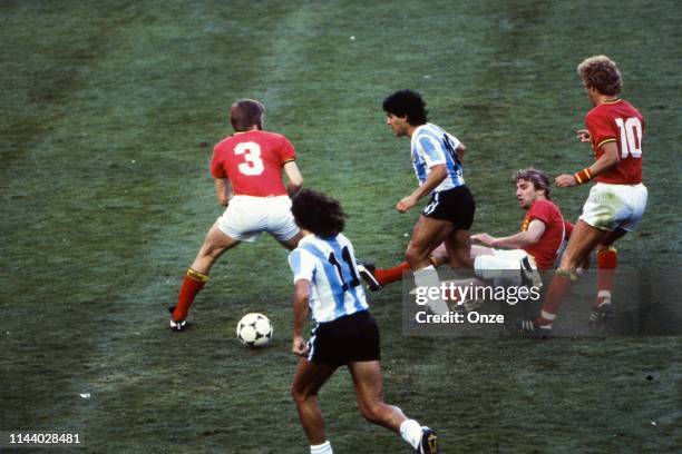 Diego Maradona of Argentina during the Opening match of World Cup 1982 between Argentina and Belgium, on June 13th in Camp Nou, at Barcelona, in...