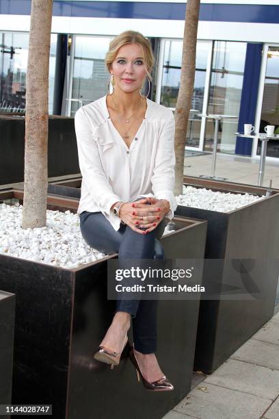 Laura Karasek attends a photocall for her upcoming ZDF Neo TV talkshow 'Laura Karasek - Zart am Limit' on May 16, 2019 in Hamburg, Germany.