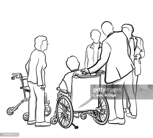 ilustraciones, imágenes clip art, dibujos animados e iconos de stock de amigos ancianos - proceso de envejecimiento