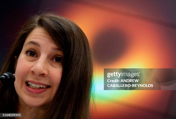 Computer scientist Katherine Bouman speaks during a House Committee on Science, Space and Technology hearing on the "Event Horizon Telescope: The...