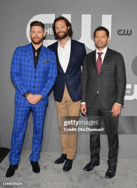 Jensen Ackles, Jared Padalecki, and Misha Collins attends the 2019 CW Network Upfront at New York City Center on May 16, 2019 in New York City.