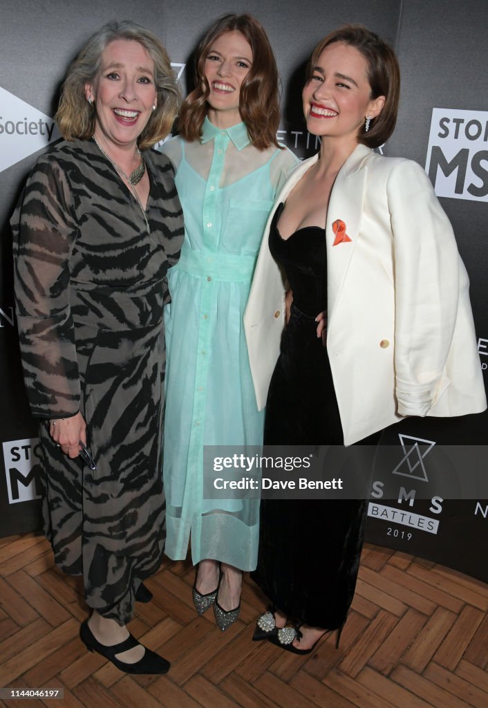 Phyllis Logan, Rose Leslie and Emilia Clarke attend the SMS Battles
