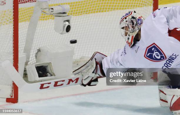Henri-Corentin Buysse of France in action during the 2019 IIHF Ice Hockey World Championship Slovakia group A game between Canada and France at Steel...
