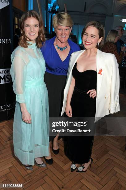 Rose Leslie, Clare Balding and Emilia Clarke attend the SMS Battles Quiz for The MS Society, raising vital funds for Multiple Sclerosis research, at...