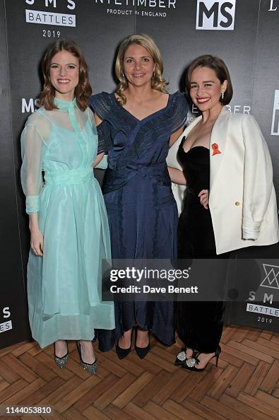 Rose Leslie, Francesca Forman Hardy and Emilia Clarke attend the SMS