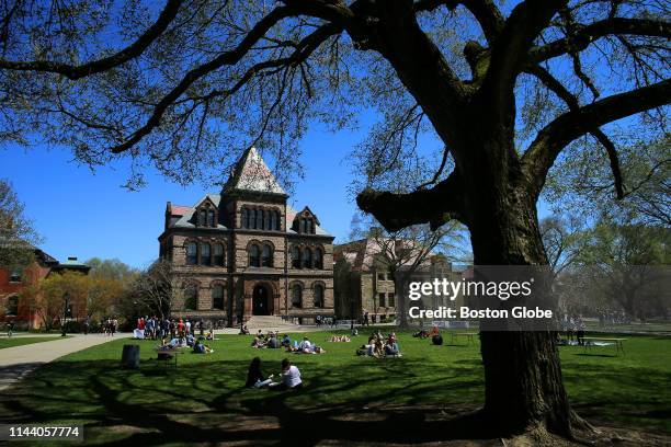 Sayles Hall on the campus of Brown University in Providence, RI is pictured on April 25, 2019.