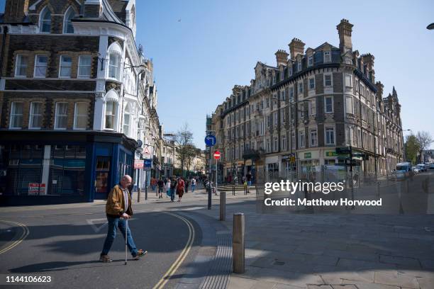 General view of Newport high street on April 19, 2019 in Newport, United Kingdom. Large numbers of high street stores across the UK have closed as...