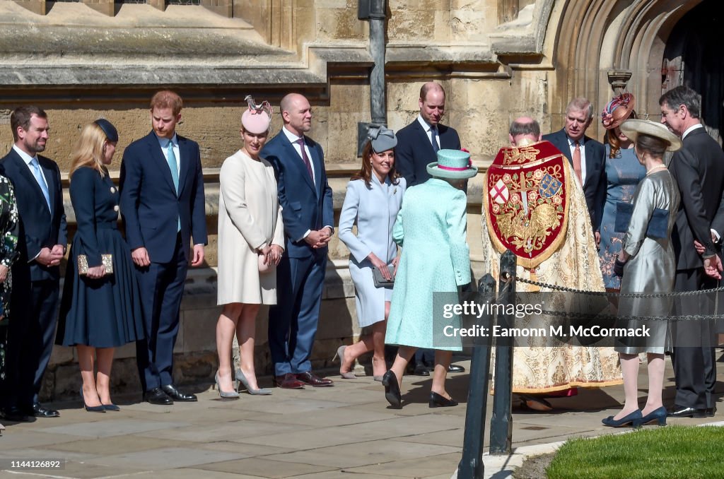 The Royal Family Attend Easter Service At St George's Chapel, Windsor