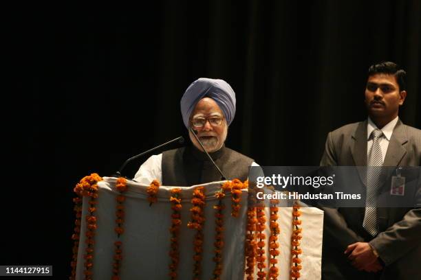 Prime Minister Manmohan Singh during Bhimsen Sachar Memorial Lecture in New Delhi.