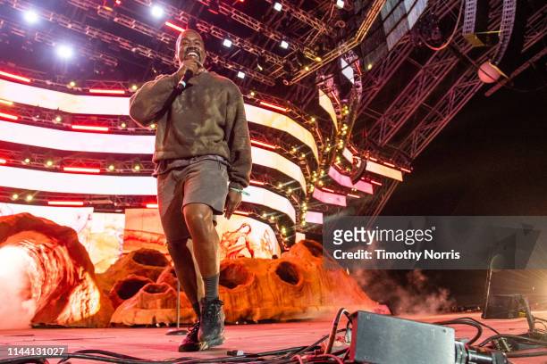 Kanye West performs during 2019 Coachella Valley Music And Arts Festival on April 20, 2019 in Indio, California.