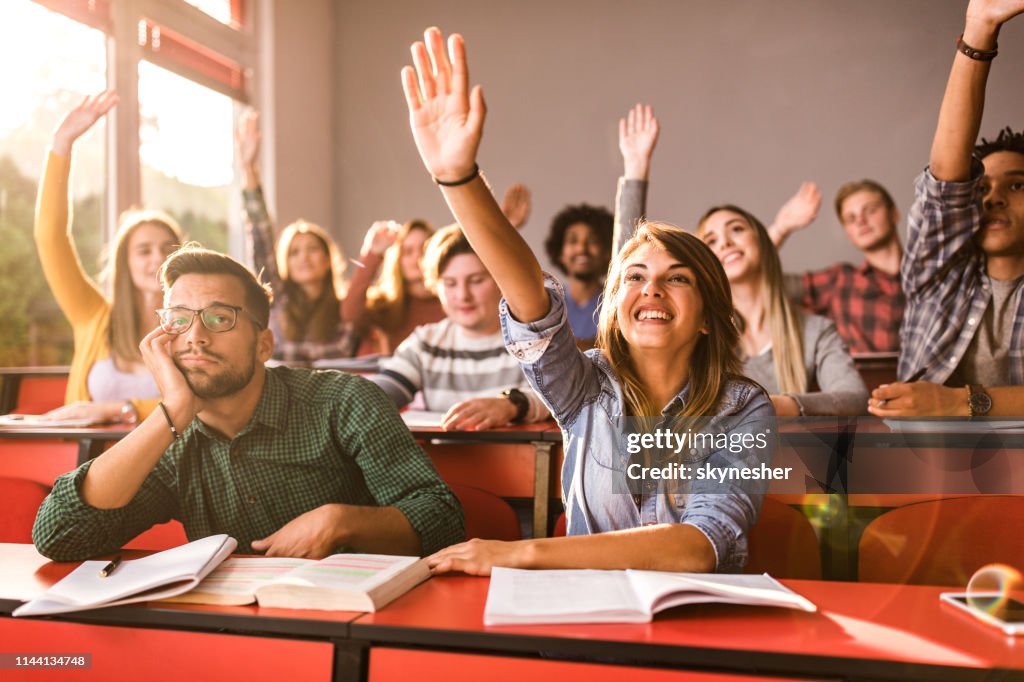 Student Glass Rise Hand College Students Raising Their Hands