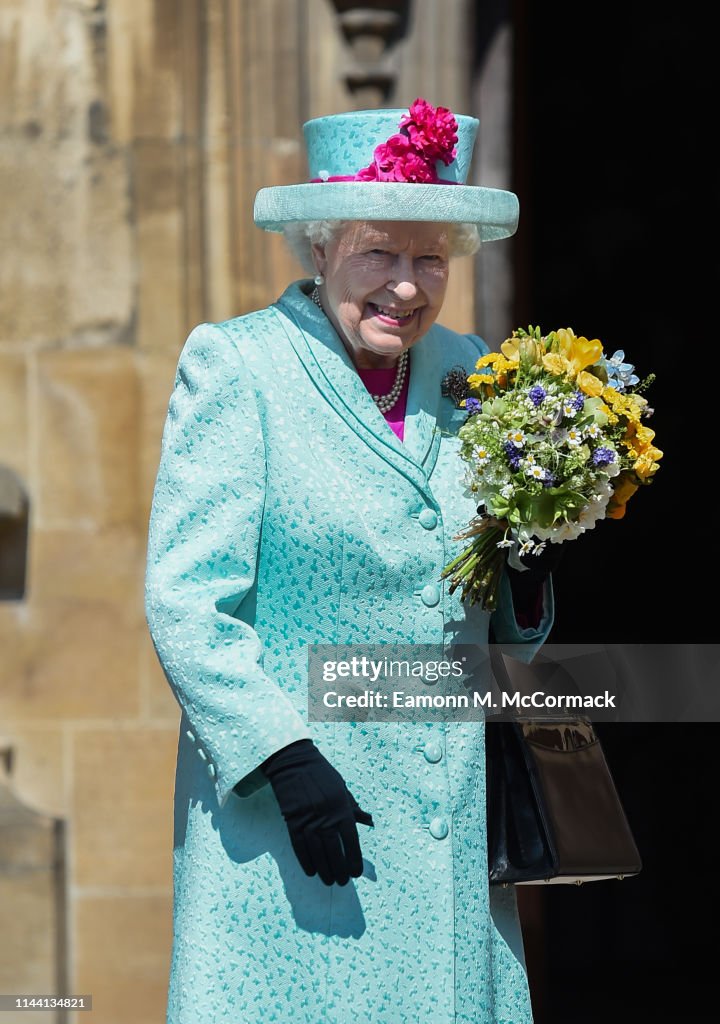 The Royal Family Attend Easter Service At St George's Chapel, Windsor