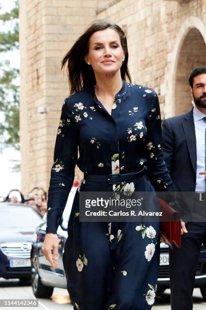 Queen Letizia of Spain attends the Easter Mass at the Cathedral of Palma de Mallorca on April 21, 2019 in Palma de Mallorca, Spain.