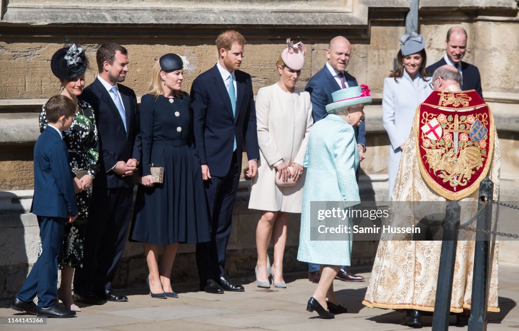 The Royal Family Attend Easter Service At St George's Chapel, Windsor