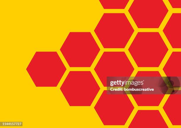 ilustrações de stock, clip art, desenhos animados e ícones de honeycomb seamless pattern background - favo de mel