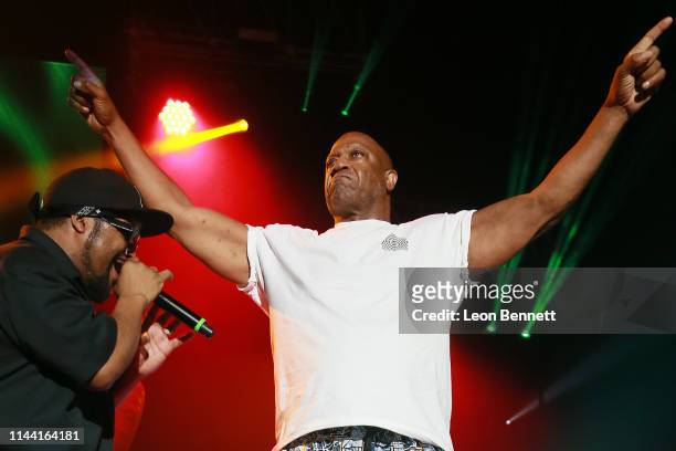 Ice Cube and Tommy 'Tiny' Lister perform during 93.5 KDAY Presents 2019 Krush Groove Concert at The Forum on April 20, 2019 in Inglewood, California.
