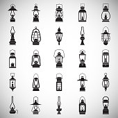 Lantern icons set on white background for graphic and web design. Simple vector sign. Internet concept symbol for website button or mobile app.