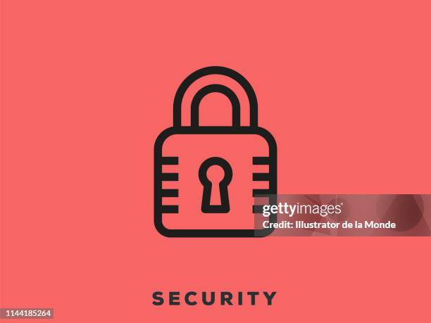 security outline icon design - lock logo stock illustrations