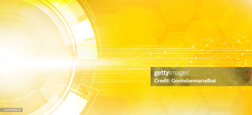 Yellow Abstract Technology Circuit Board Background