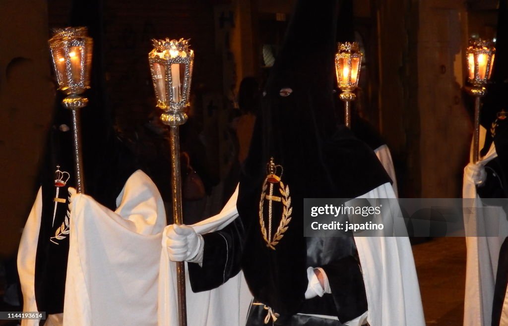 Nazarenes and penitents in a religious procession