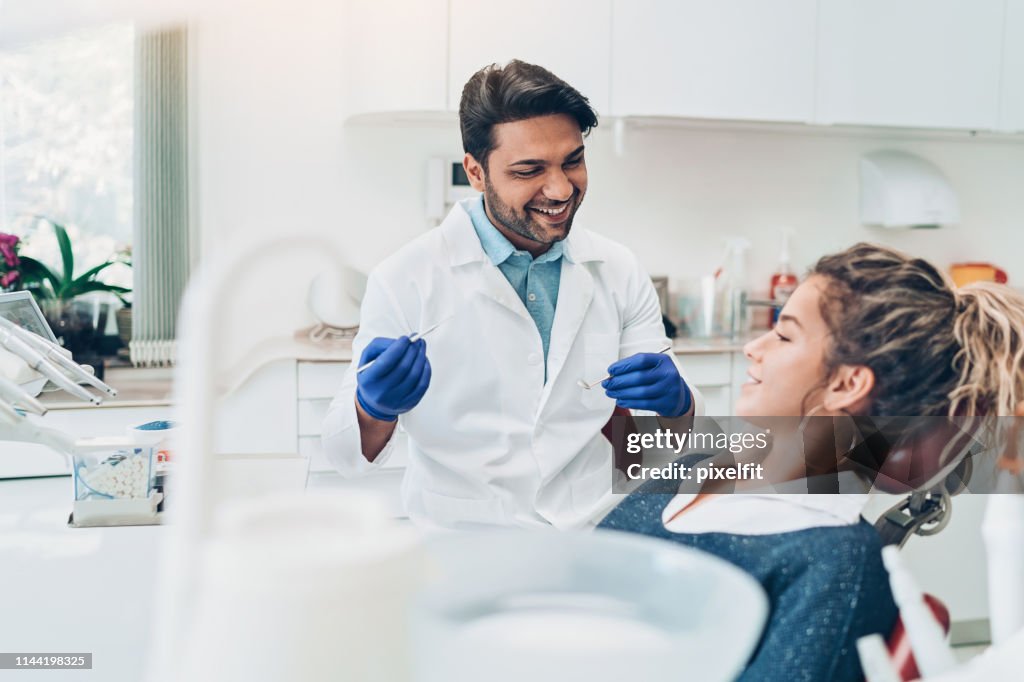 Young woman during a dental check-up