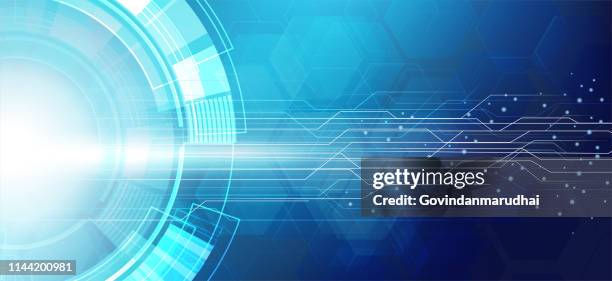 stockillustraties, clipart, cartoons en iconen met blauwe abstracte technologie circuit board achtergrond - electrical engineering wallpaper