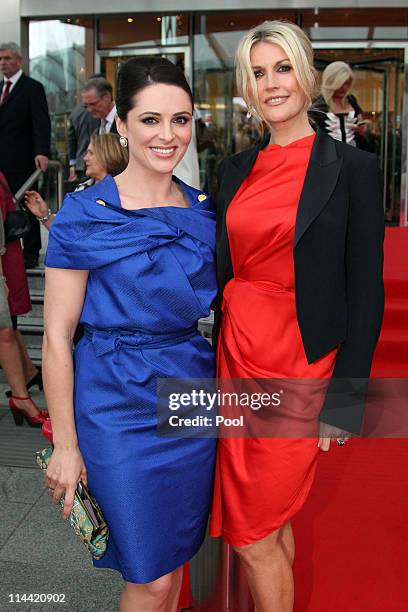 Grainne Seoige and fashion stylist Lisa Fitzpatrick at the Convention Centre Dublin on May 19, 2011 in Dublin, Ireland. The event held in the...
