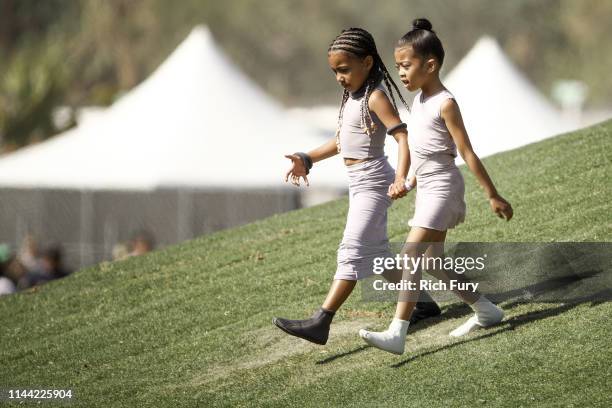 North West and Ryan Romulus attend Sunday Service during the 2019 Coachella Valley Music And Arts Festival on April 21, 2019 in Indio, California.