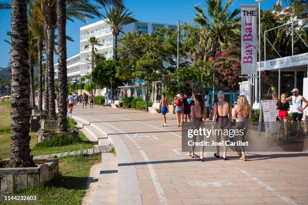 summer and sunburns in san antonio, ibiza - sant antoni de portmany stock pictures, royalty-free photos & images