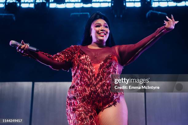 Lizzo performs onstage at the 2019 Coachella Valley Music and Arts Festival on April 21, 2019 in Indio, California.