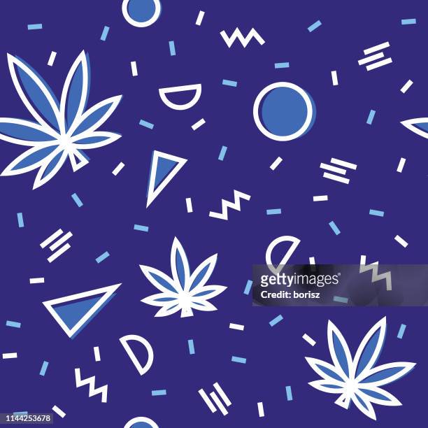 ilustrações de stock, clip art, desenhos animados e ícones de cannabis background - marijuana design
