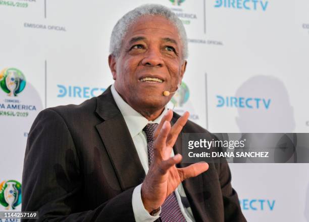 Colombian former footballer and coach Francisco Maturana speaks during an interview with AFP in Bogota, Colombia on May 16, 2019.