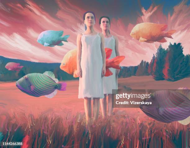 ilustrações, clipart, desenhos animados e ícones de pintura surreal - surrealismo