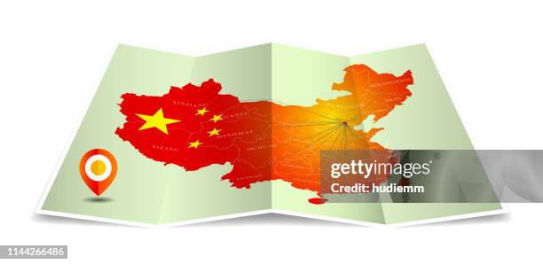 中國向量管理地圖與折疊紙隔離 - 海南島 幅插畫檔、美工圖案、卡通及圖標