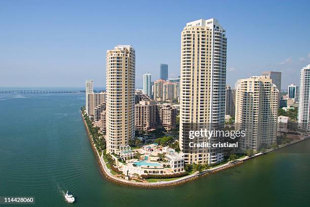 brickell key real estate - brickell miami stock pictures, royalty-free photos & images